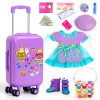 18-inch Doll Clothes & Accessories - Travel Suitcase, Clothes & Shoes, Handbag, Berets, Passport, Notebook, Travel Gear Play Set - Image 3