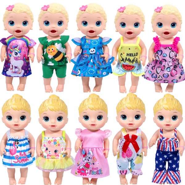 12 inch Baby Doll-Clothes and Accessories - 10 Sets Doll Clothes for 10-12 Inch Dolls, Baby Doll Clothes Dress Outfits Accessories Christmas Birthday Gift for Kids
