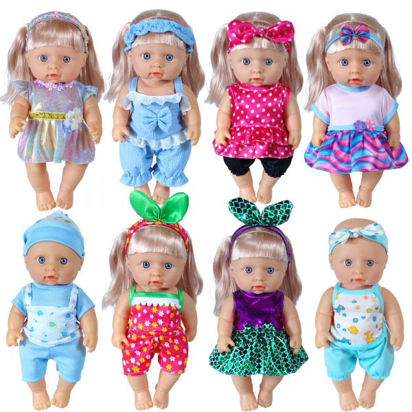 19Pcs 8-10-inch-Doll-Clothes-Accessories Baby-Doll-Clothes Costumes Outfits Christmas Birthday Gift for Little Girl