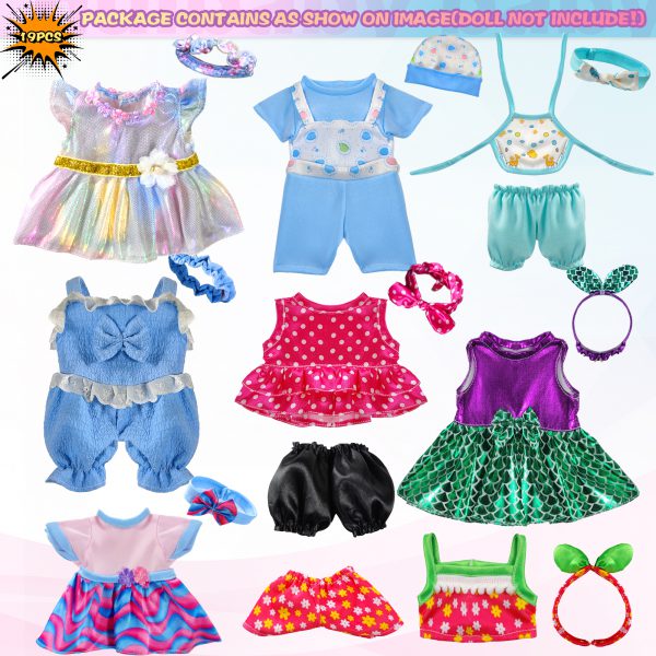 19Pcs 8-10-inch-Doll-Clothes-Accessories Baby-Doll-Clothes Costumes Outfits Christmas Birthday Gift for Little Girl - Image 2