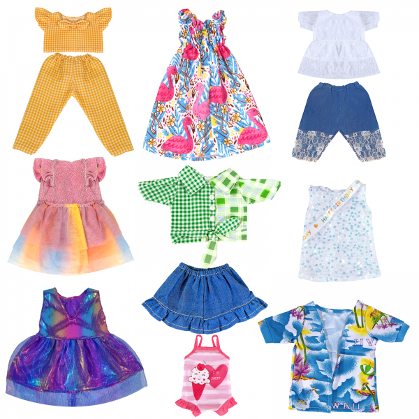 18-Inch-Doll-Clothes and Accessories - 8 Sets American Doll Clothes Compatible with All 18 inch Dolls Outfits Christmas Birthday Gift for Girls - Image 2
