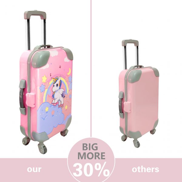 18-inch-Doll-Clothes and Accessories - Doll-Travel-Suitcase Play Set Including Luggage, 2 Sets of Doll-Clothes and Shoes, Umbrella Sunglasses Camera Travel Pillow Blindfold Passport Tickets - Image 3