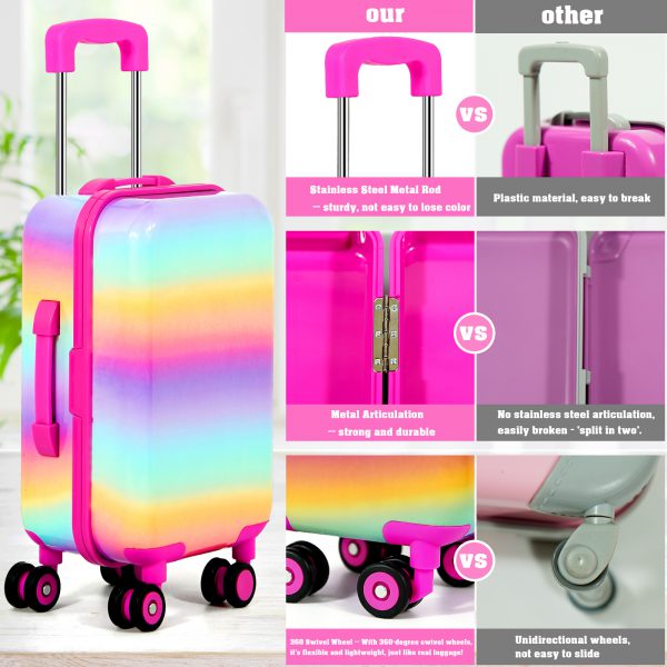 18-inch-Doll-Clothes and Accessories - Doll-Travel-Suitcase Luggage, Doll-Clothes and Shoes, Bag, Sunglasses, Camera, Passport, Notebook, Phone, pad Doll Travel Gear Play Set Fit 18 inch Doll - Image 6