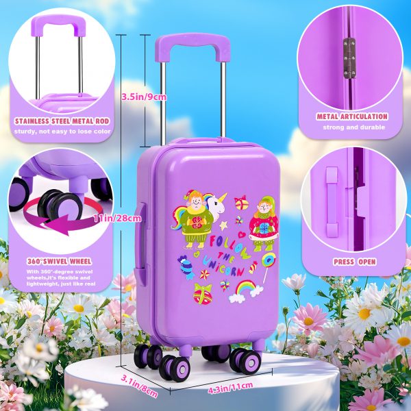 18-inch Doll Clothes & Accessories - Travel Suitcase, Clothes & Shoes, Handbag, Berets, Passport, Notebook, Travel Gear Play Set - Image 4