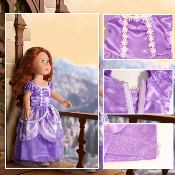 18 inch Doll Clothes Accessories - 6Pcs Different Princess Costume Dress - Image 4