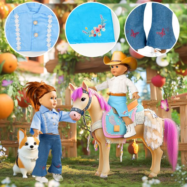 American 18-Inch Doll Clothes, 8 Sets Doll Clothing and Accessories for 18 inch Doll, Baby Doll Dress up Toys for Girls Kids - Image 3