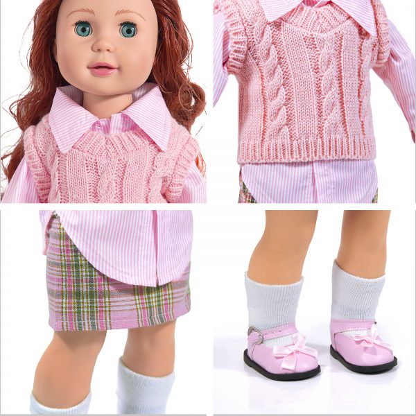 18-inch-Doll-Clothes and Accessories - Doll-Travel-Suitcase Luggage, Doll-Clothes and Shoes, Bag, Sunglasses, Camera, Passport, Notebook, Phone, pad Doll Travel Gear Play Set Fit 18 inch Doll - Image 5
