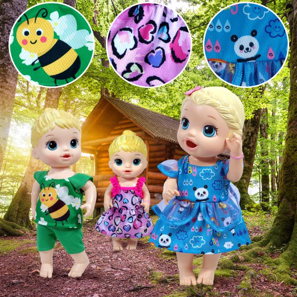 12 inch Baby Doll-Clothes and Accessories - 10 Sets Doll Clothes for 10-12 Inch Dolls, Baby Doll Clothes Dress Outfits Accessories Christmas Birthday Gift for Kids - Image 7