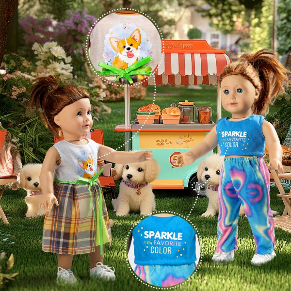 American 18-Inch Doll Clothes, 8 Sets Doll Clothing and Accessories for 18 inch Doll, Baby Doll Dress up Toys for Girls Kids - Image 4