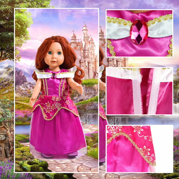 18 inch Doll Clothes Accessories - 6Pcs Different Princess Costume Dress - Image 7