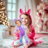 2-Sets 18-inch Doll-Clothes Set - Unicorn Clothes with Hair Clip and Headband - Compatible with All 18 inch Dolls Accessories for Kids - Image 3