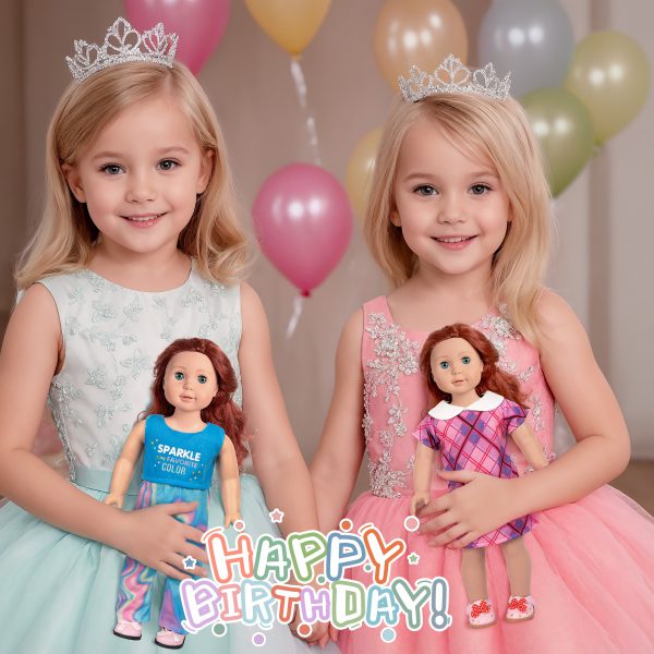 American 18-Inch Doll Clothes, 8 Sets Doll Clothing and Accessories for 18 inch Doll, Baby Doll Dress up Toys for Girls Kids - Image 7
